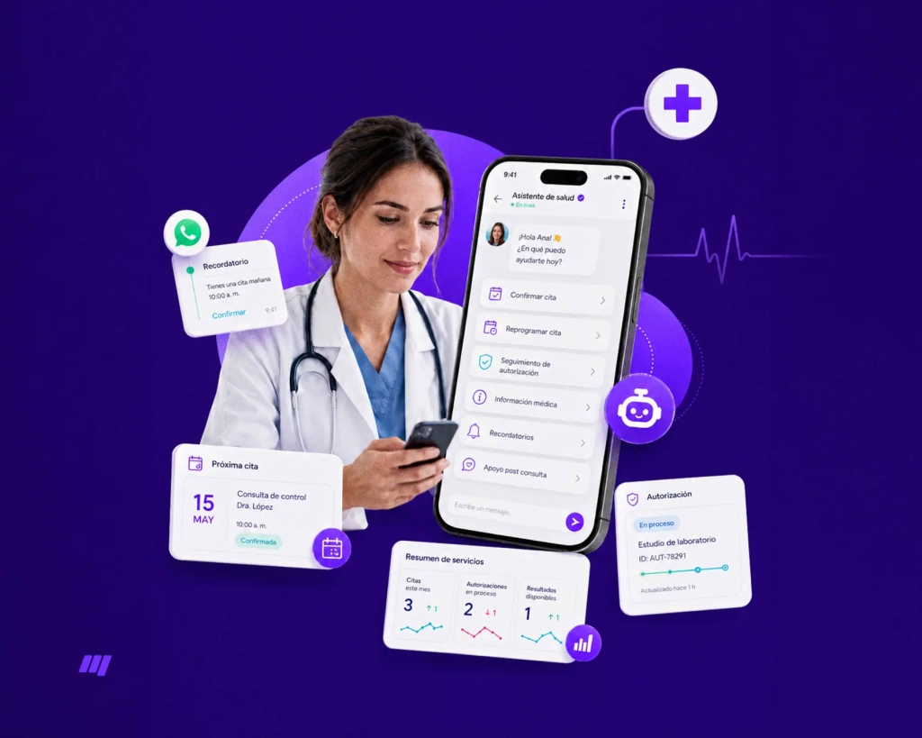 blog 10 usos chatbot sector salud